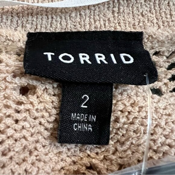 Torrid Tan Neutral Cream Pointelle Cardigan V-Neck Sweater 2X NWT Brand New - Picture 11 of 14
